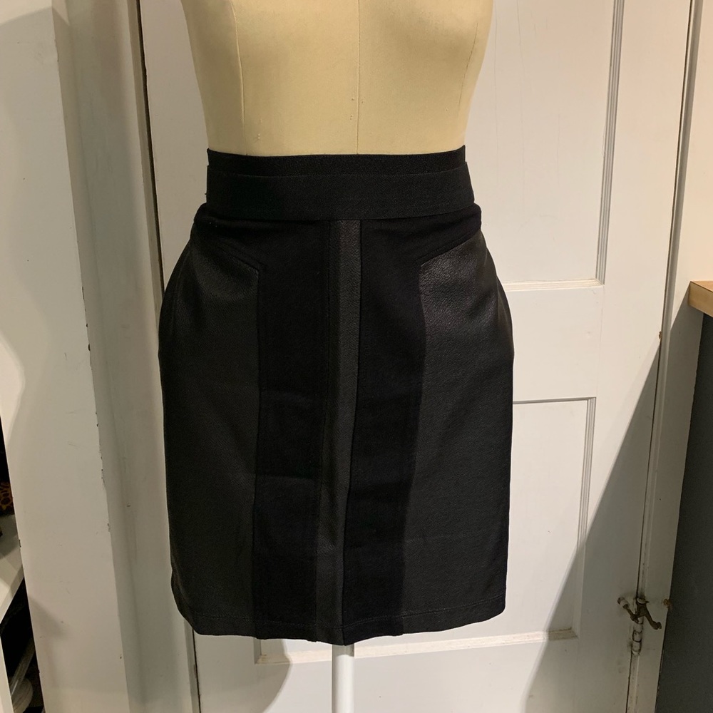 BCBG mixed material skirt